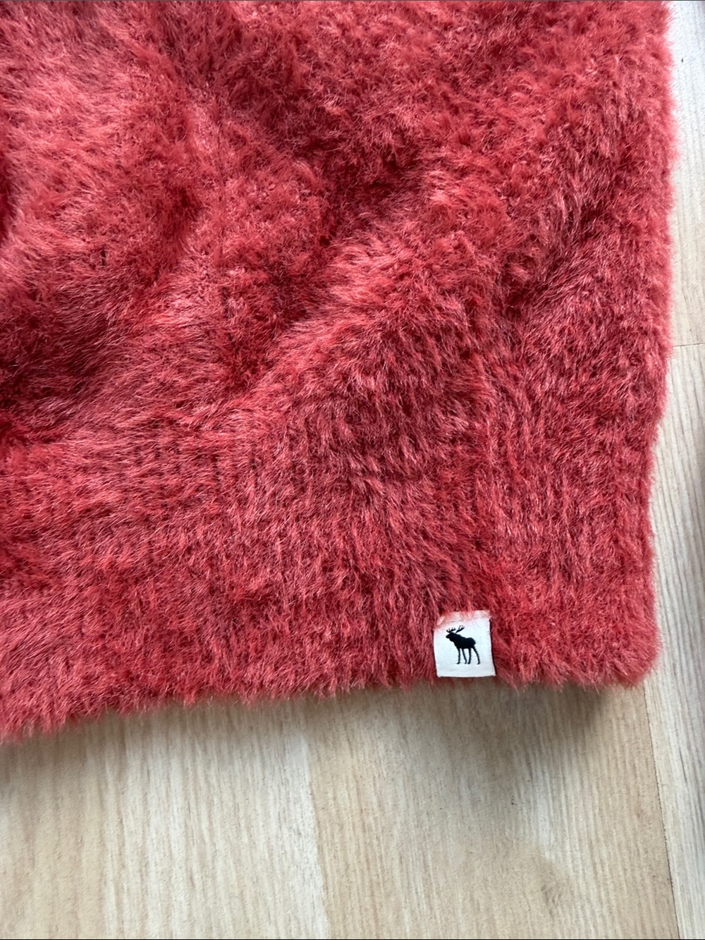 abercrombie kids Soft Fuzzy V-Neck Sweater in Deep Red - Picture 2 of 5
